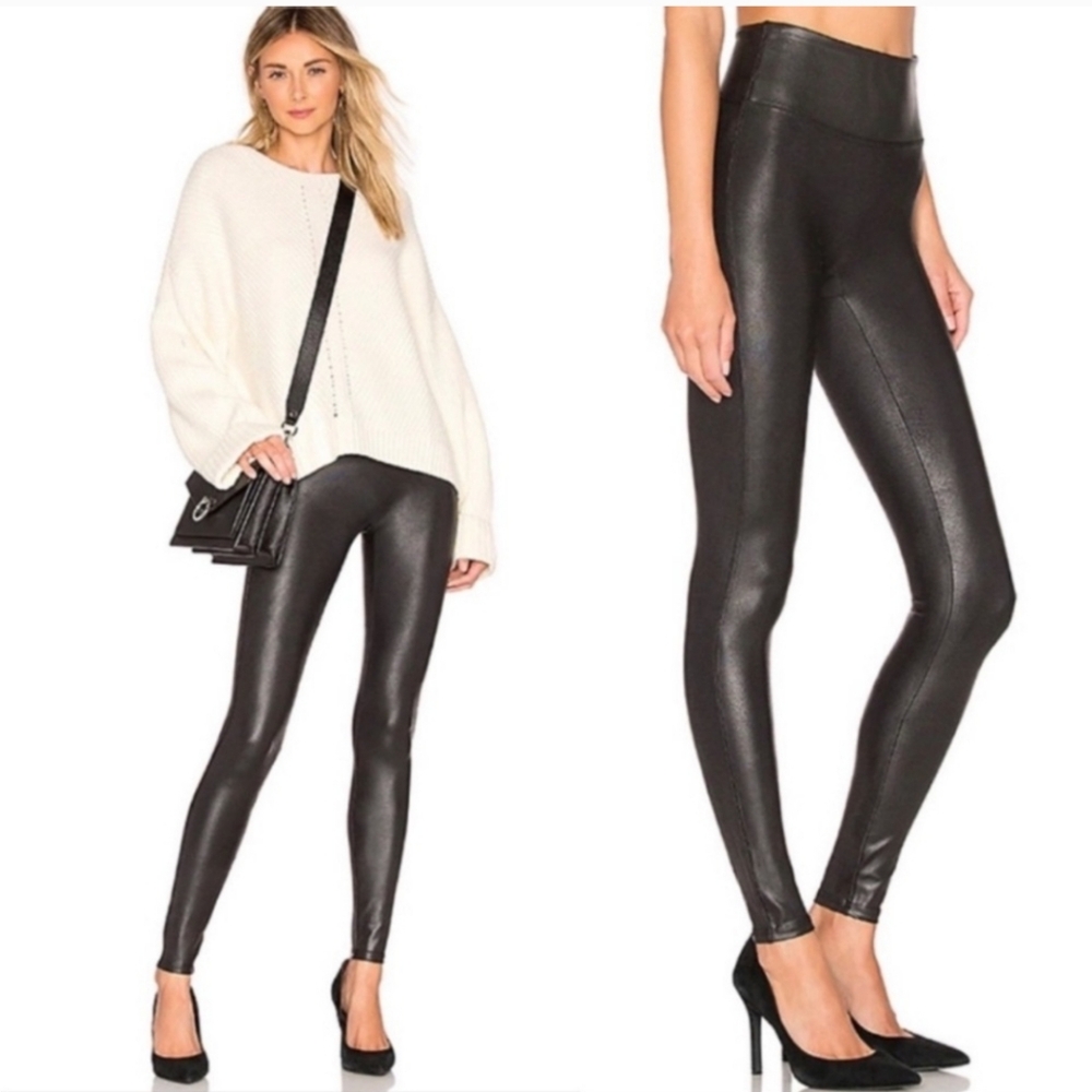 Spanx Faux Leather Leggings in Black Size‎ M Medium